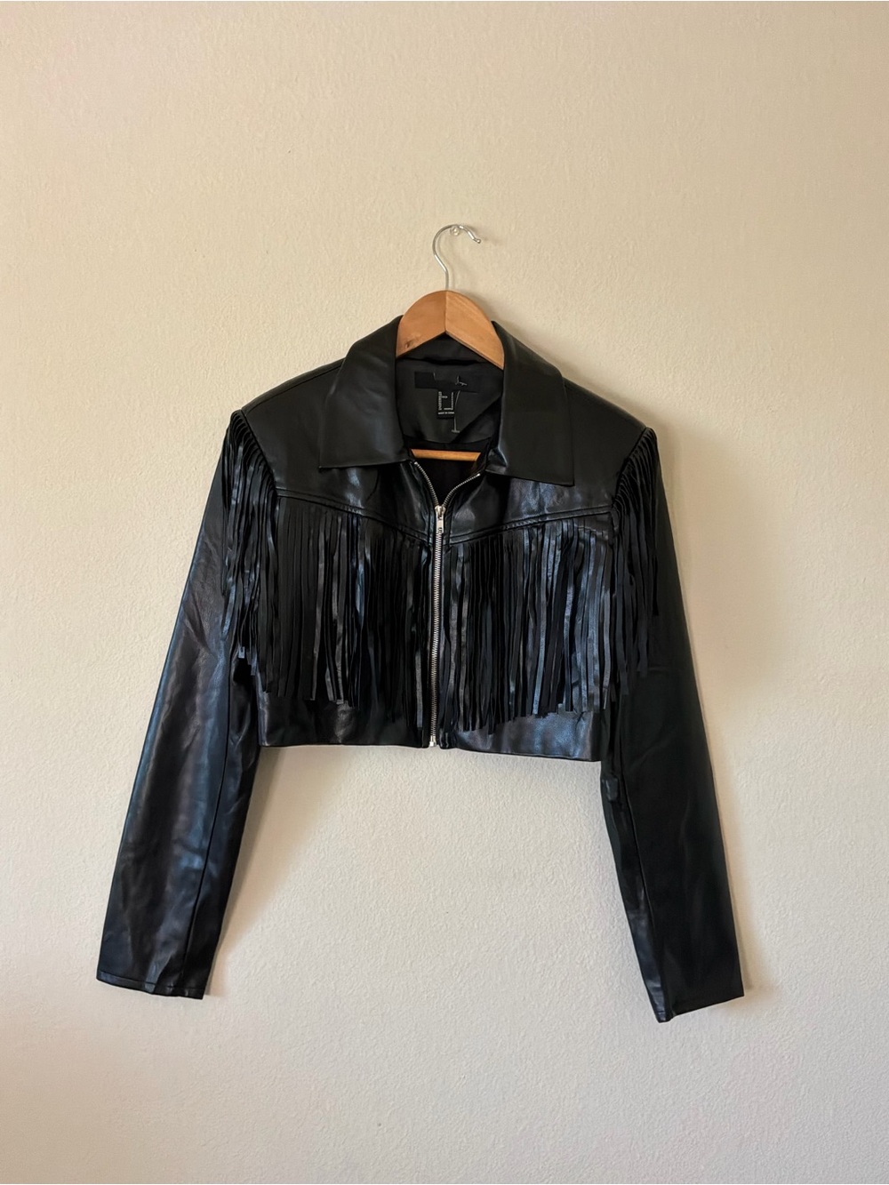 *Forever 21 Cropped Faux Leather Fringe Jacket | New without Tags